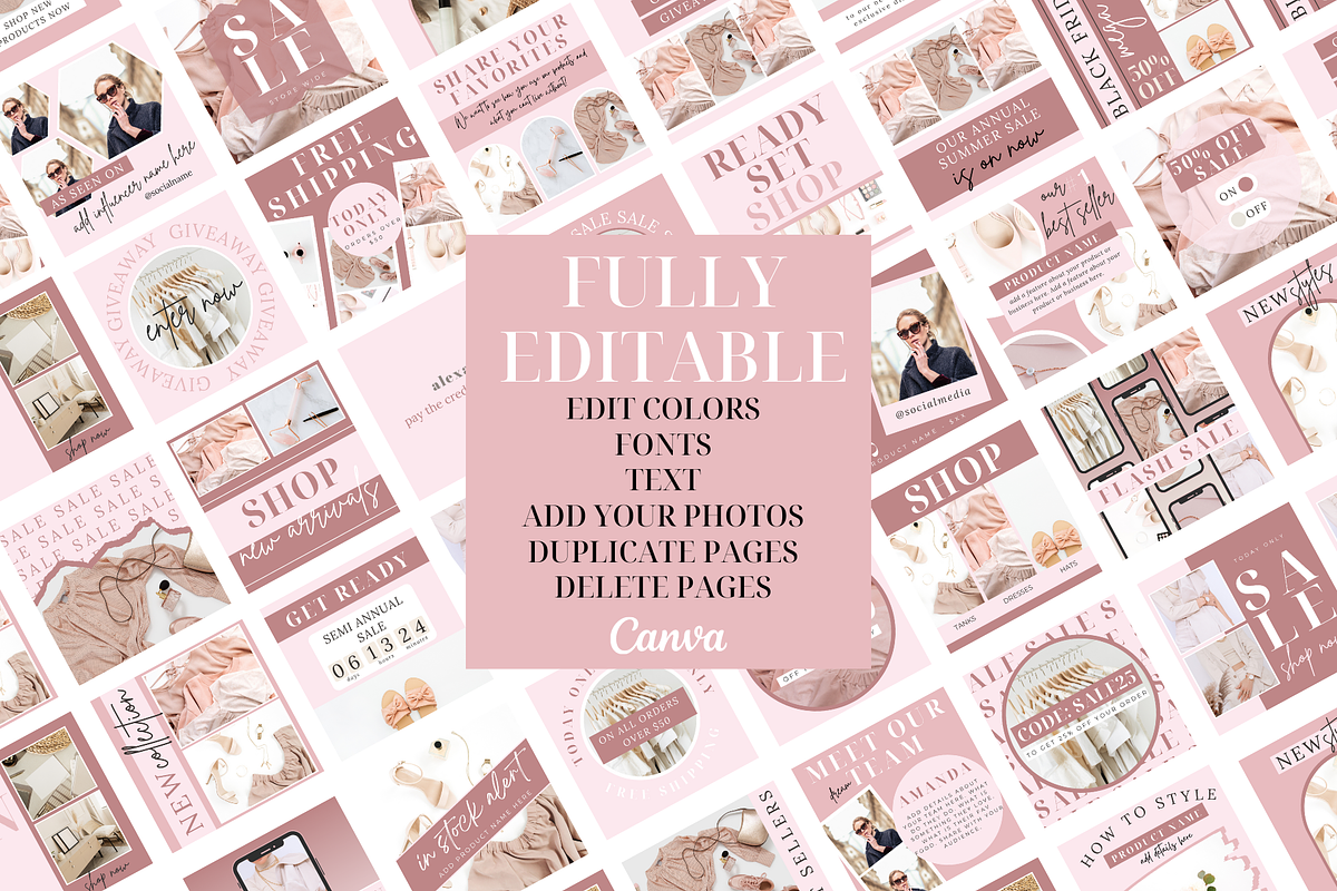 Ecommerce Pink Instagram Templates, a Social Media Template by Oh So Social Boutique (Photo 4 of 5)