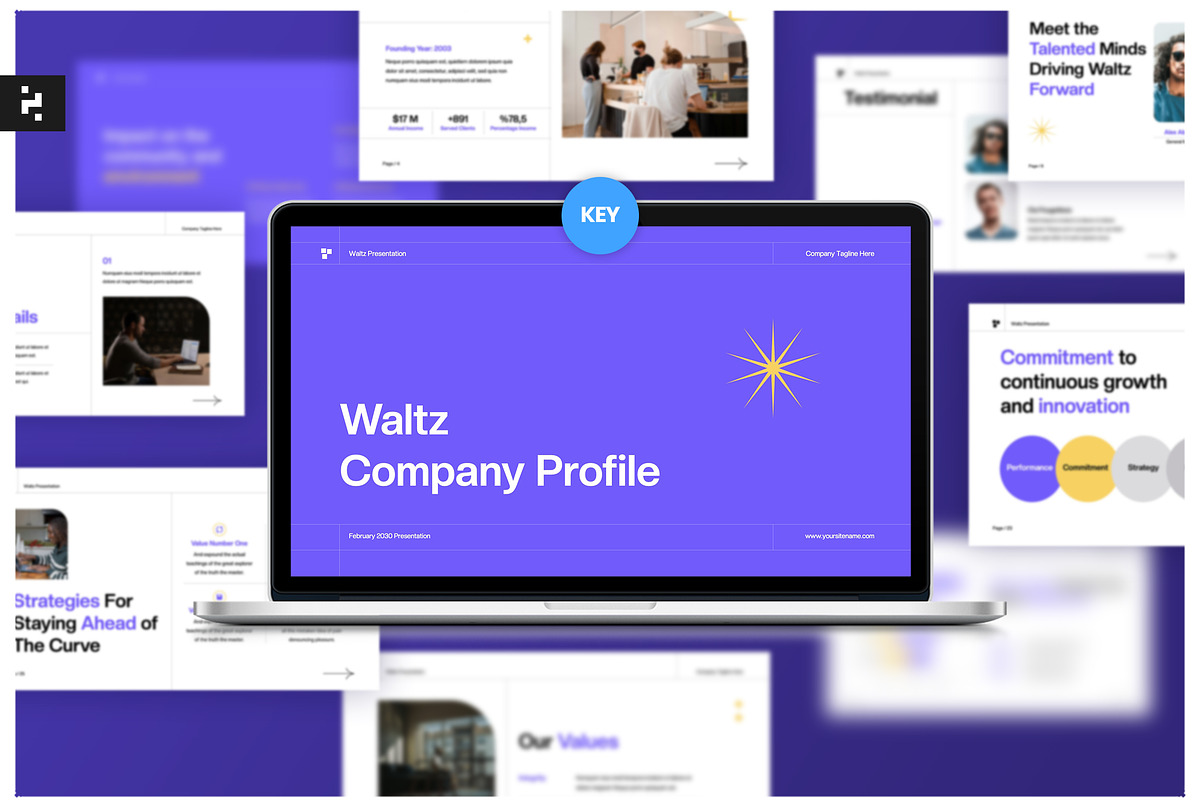 Purple Company Profile Keynote, a Presentation Template by Neermana (Photo 1 of 5)