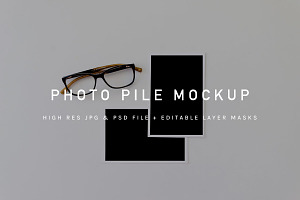Photographs Mockup + Glasses psd+jpg
