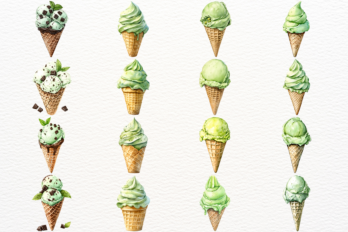 Watercolor Ice Cream PNG Dessert, a Food Illustration by SugarCloudStudioArt (Photo 2 of 6)