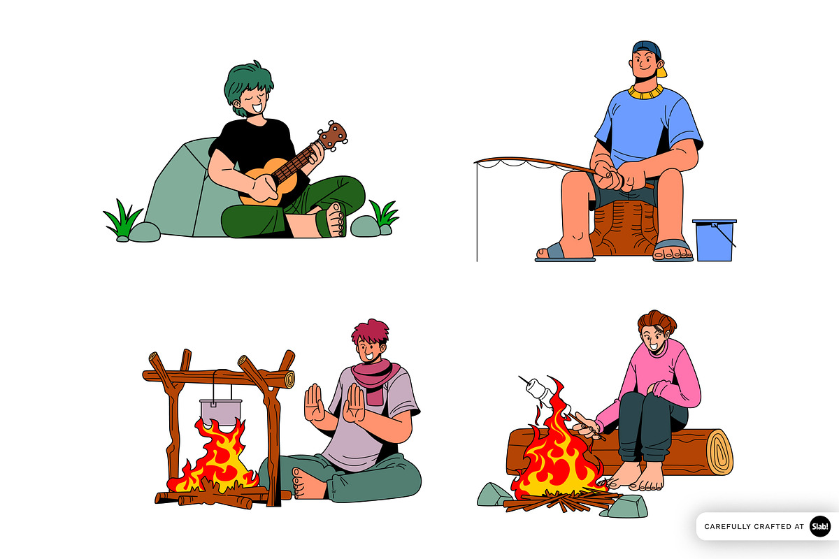 Camping Activity Character, a Person Illustration by SLAB! Design (Photo 3 of 3)
