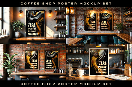 Coffee Shop Poster Mockup Set