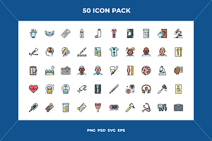 Health checkup icons, an Outline Icon by Wencory