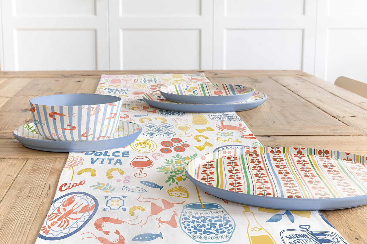 Italian summer - Dolce Vita pattern, a Pattern Graphic by Tani Kuzminka (Photo 17 of 29)