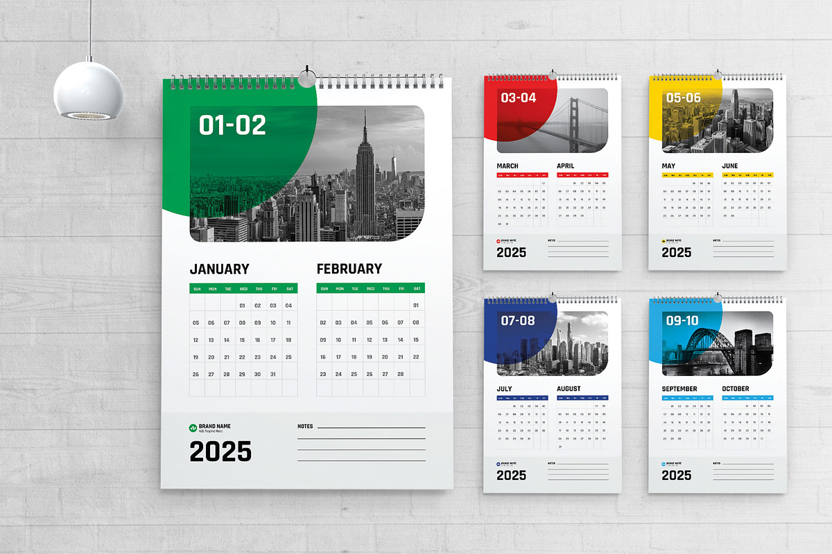 Modern 2025 Wall Calendar Design, a Stationery Template by MightyDesign (Photo 1 of 8)