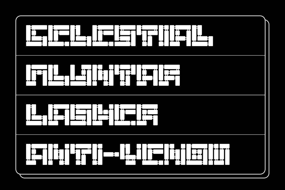 BOXY MONOSPACE FUTURISTIC FONT, a Symbol Font by Font For Zula™ (Photo 9 of 11)