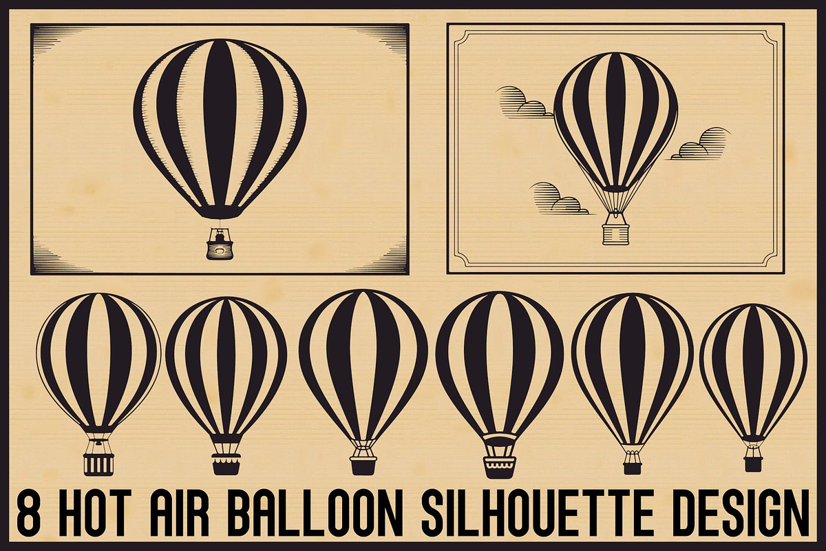 Hot Air Balloon Silhouette Set, an Illustration by BIPLOB EXPERT (Photo 1 of 5)