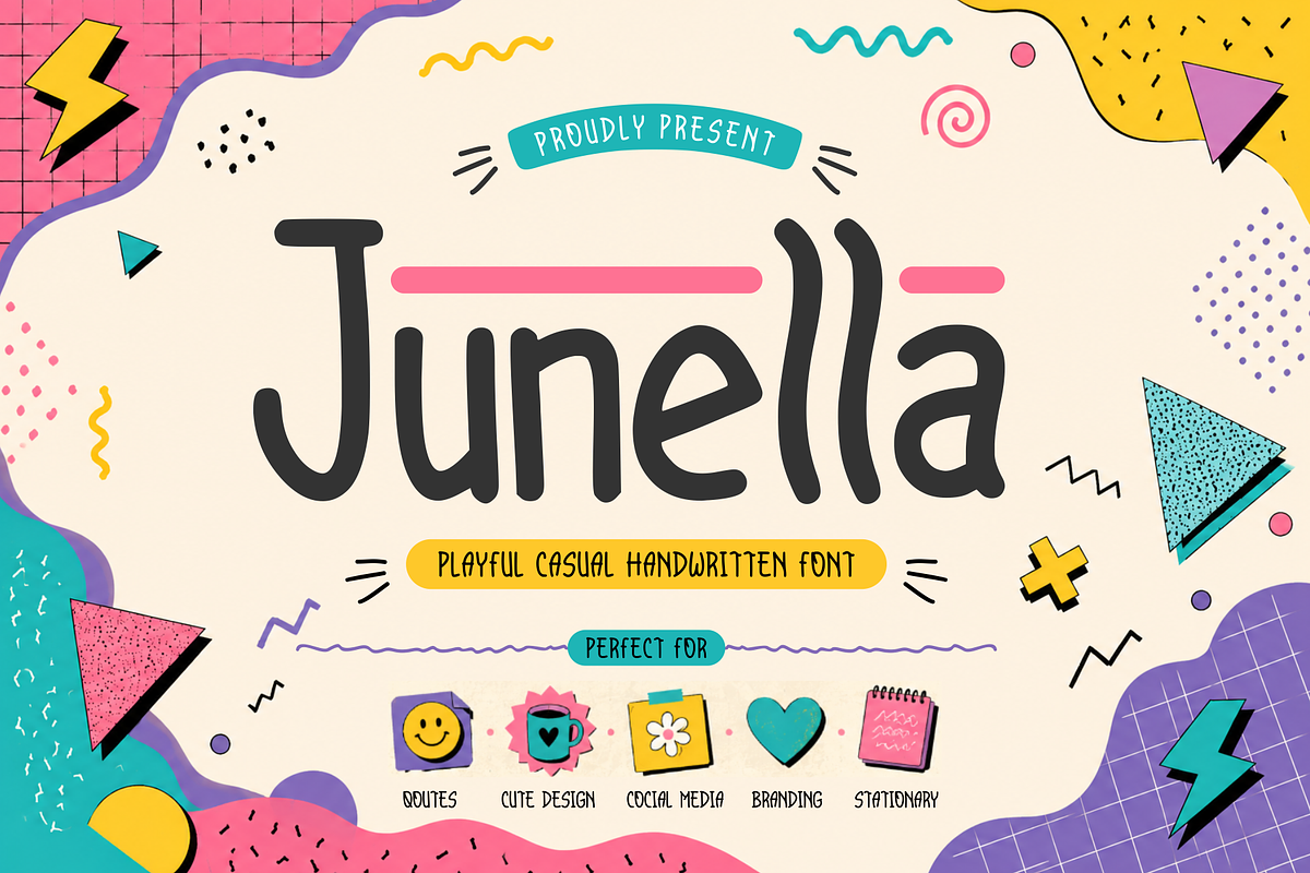 JUNELLA – Playful Casual Handwritten, a Handwritten Font by idealistudio (Photo 1 of 5)