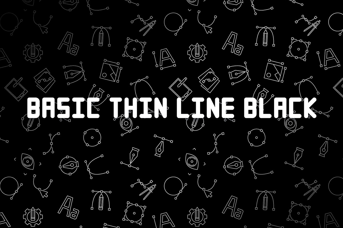 Basic Thin Line Font preview 2