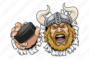 Viking Ice Hockey Sports Team Mascot, a Person Illustration by Christos Georghiou