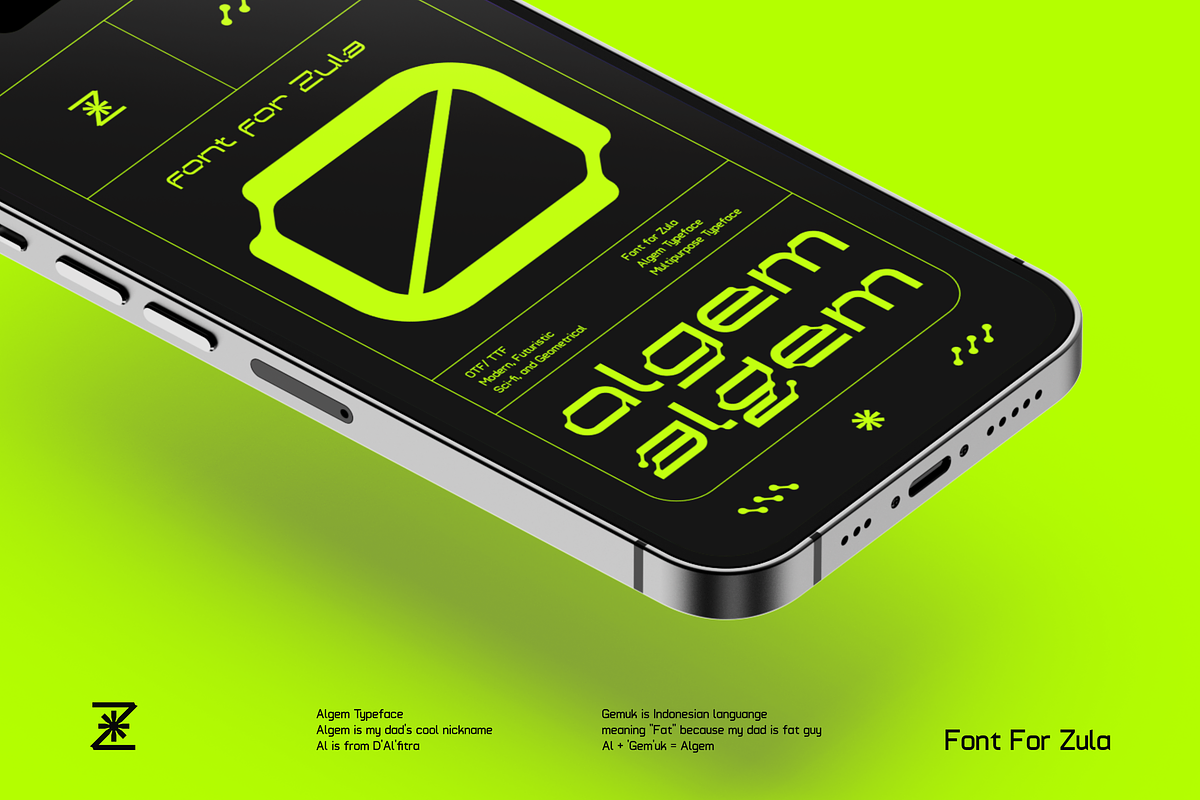 Algem - Futuristic Display Font, a Symbol Font by Font For Zula™ (Photo 7 of 19)