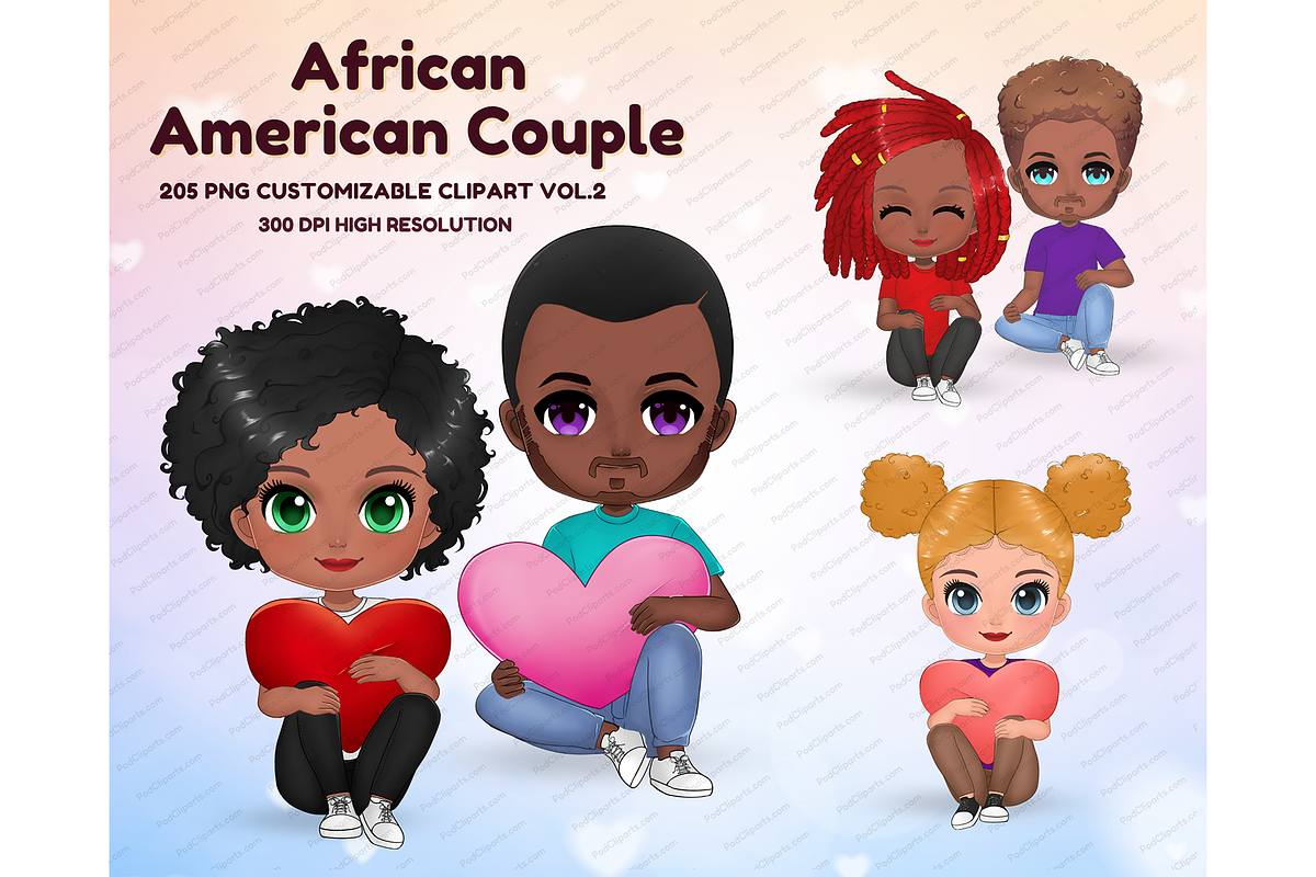 African American couple Clipart PNG, a Person Illustration by Podcliparts (Photo 1 of 6)