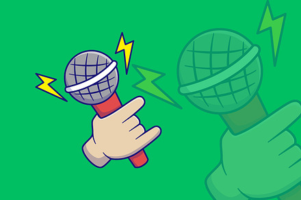 Hand Holding Microphone Illustration