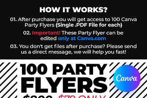 100 Party Flyers Bundle Canva 4x4