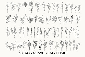 Wildflowers Svg Bundle