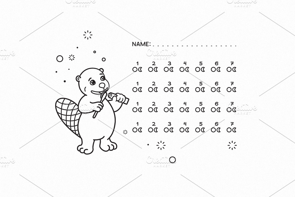 Tooth Brushing Tracker, a Healthcare Illustration by bartamarabara (Photo 2 of 2)