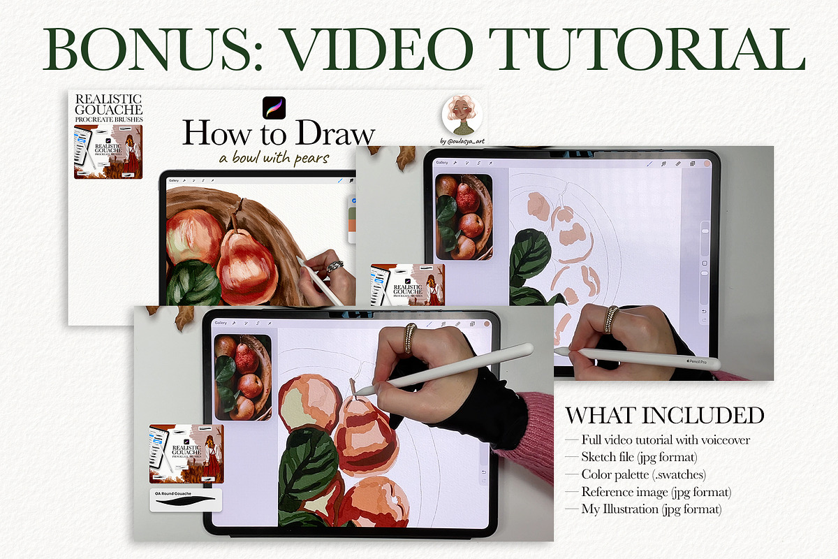 Realistic Gouache Procreate Brushes, a Brush Add-On by owlasya (Photo 8 of 8)