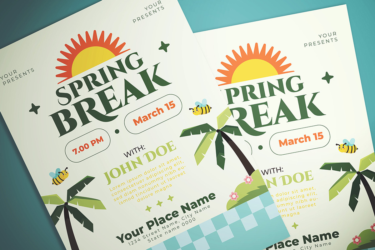 Spring Break Flyer, a Flyer Template by Gumico Studio.