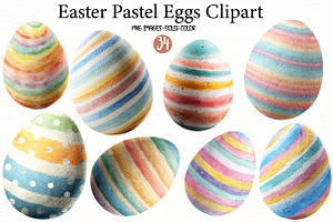 Easter Pastel Eggs Clipart, an Illustration by Designworld