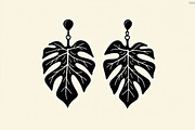 Leaf Earring Silhouette Bundle, an Object Graphic by abu67222 (Thumbnail 3 of 16)
