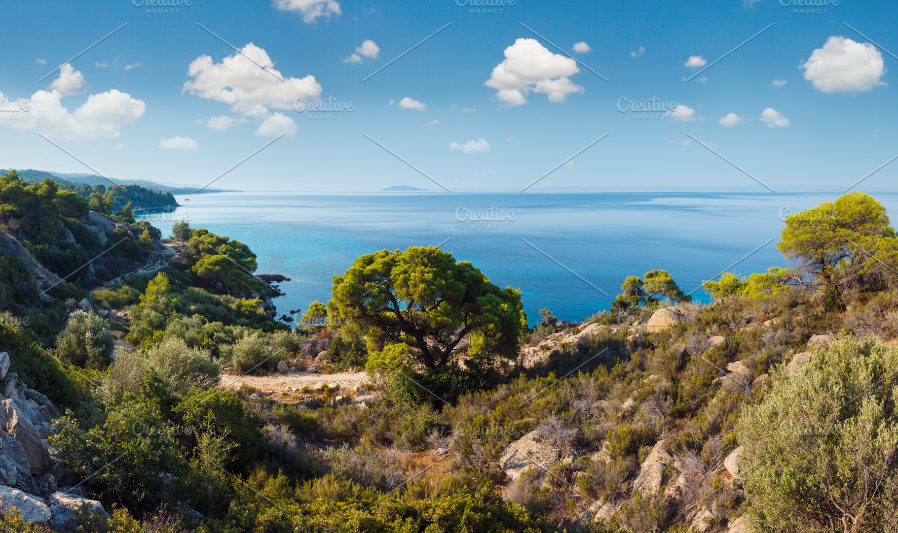 Morning Aegean coast, Sithonia, Greece., a Nature Photo by YuriyB