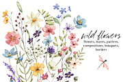 Wild flowers, butterflies, dragonfly, a Decorative Illustration by Larisa Maslova (Thumbnail 1 of 11)