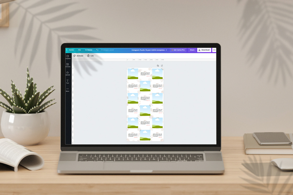 Canva Instagram Puzzle Template, a Social Media Template by UINVI Design