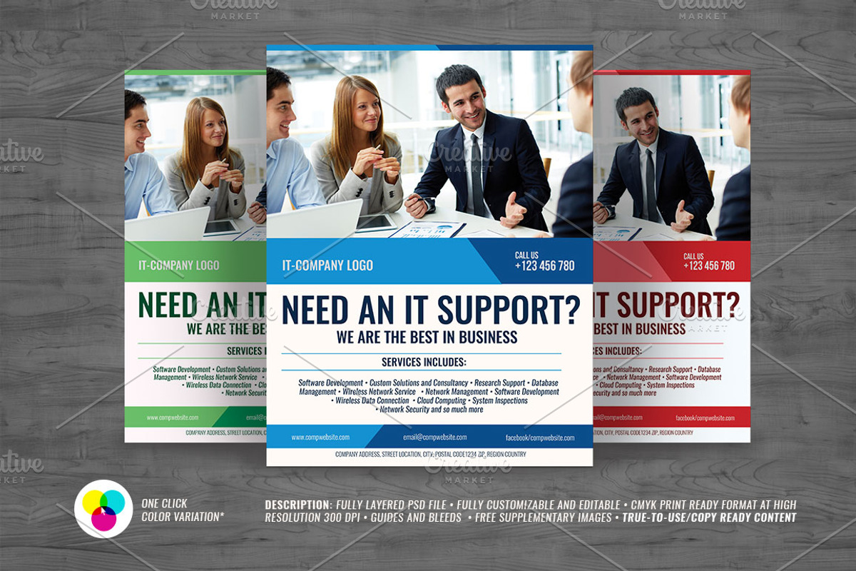 IT Services Flyer, a Flyer Template by PSDPixel