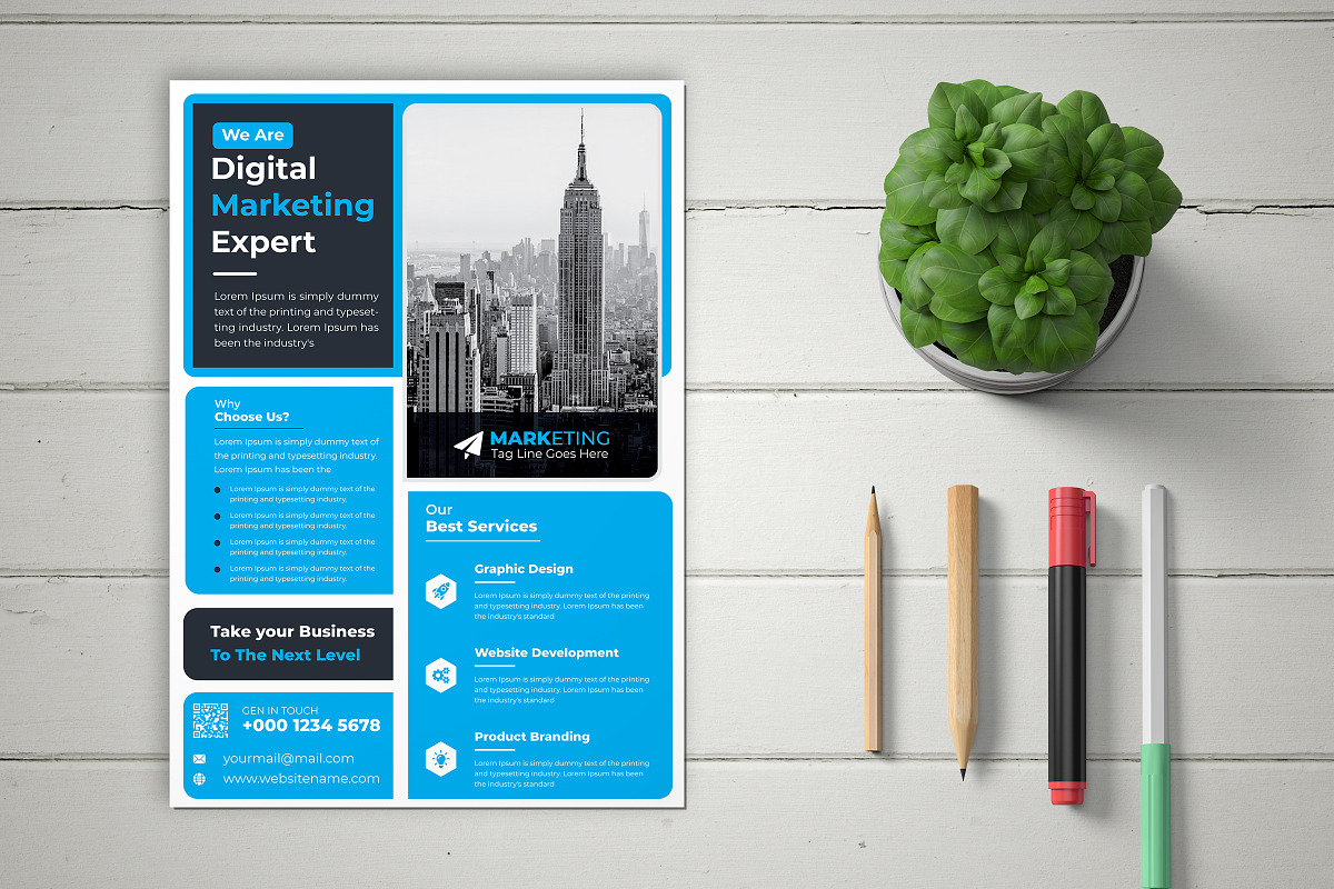Corporate Theme Business Flyer, a Marketing Template by Graphiexperto (Photo 3 of 6)
