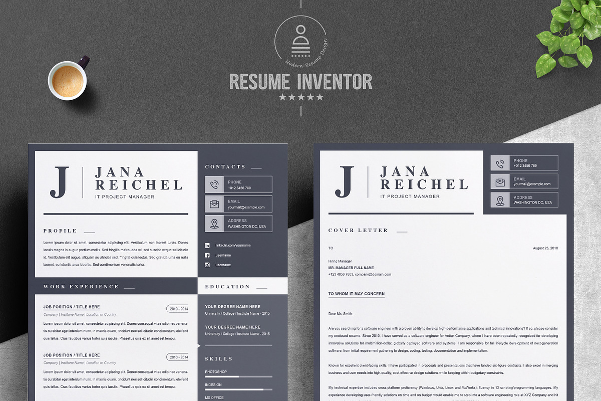 Professional Resume Template, a Resume Template by ResumeInventor (Photo 2 of 5)