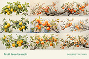 Fruit tree branch. Collection, a Food Illustration by Handmadefont (Thumbnail 4 of 12)