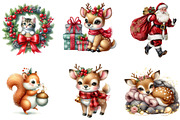 Watercolor Christmas Cute Animal, an Illustration by DreamArtGraphic (Thumbnail 3 of 6)