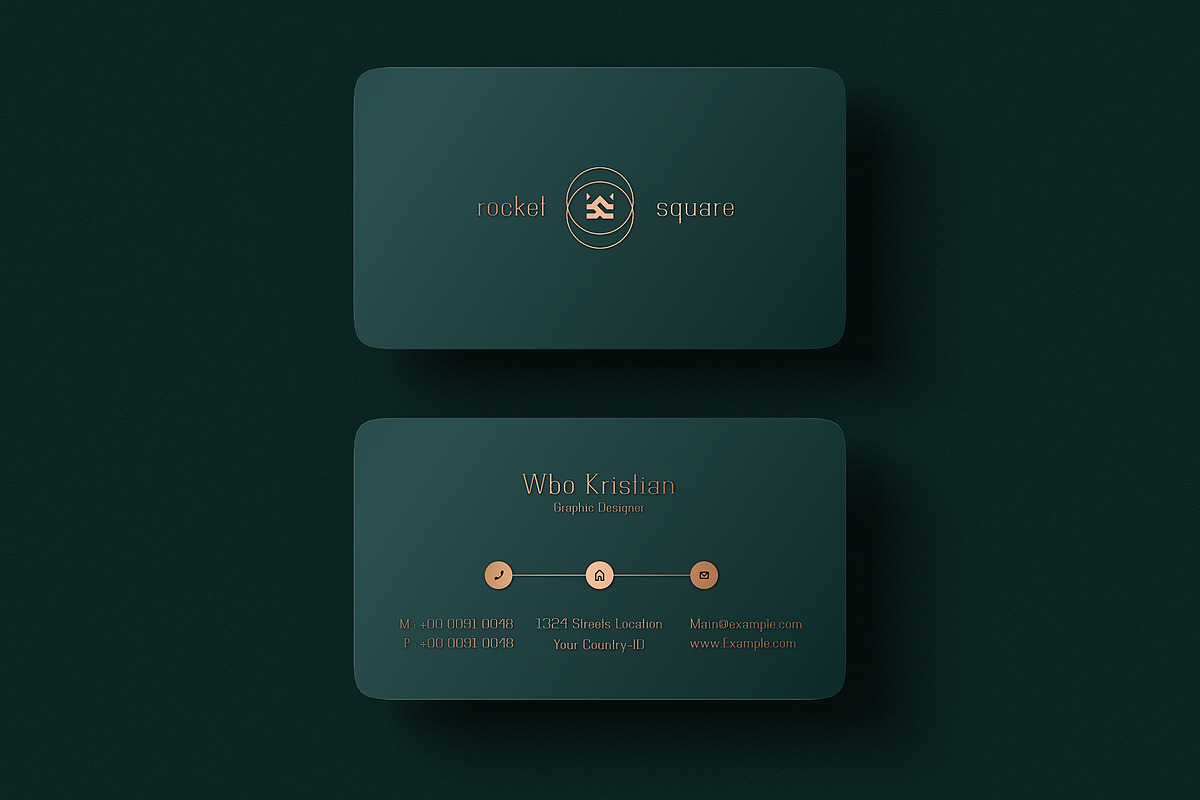 Unique Green Business Card Template, a Business Card Template by Ctrl space studio (Photo 5 of 6)