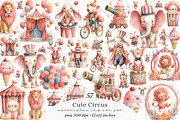 Cute Circus Clipart, an Illustration by SinaCreation (Thumbnail 1 of 10)