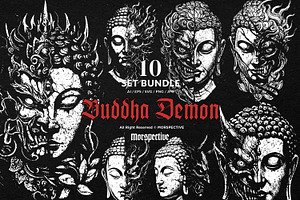 10 Bundle Dark Art Buddha Demon, an Illustration by Morspective