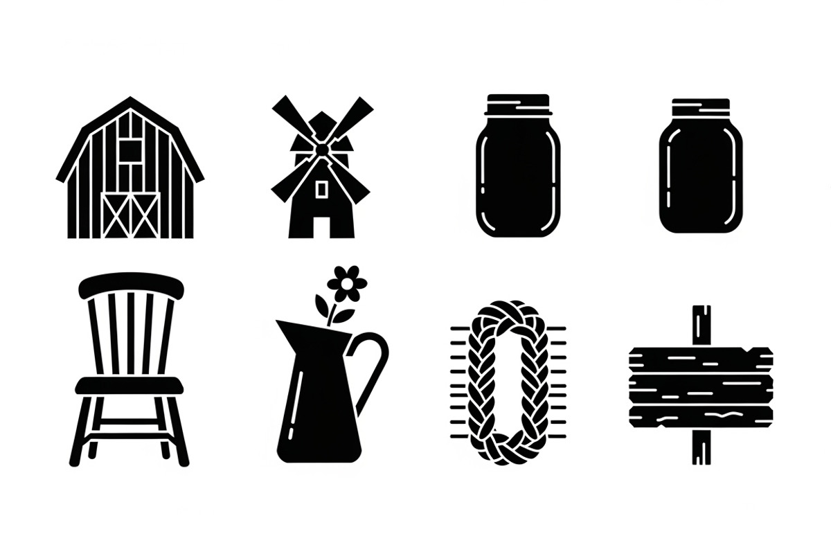 Modern farmhouse decor silhouette, an Illustration by Amazin_art (Photo 31 of 35)