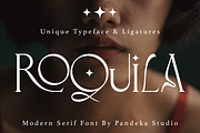 Roquila - Modern Serif Font, a Serif Font by Pandeka Studio (Thumbnail 1 of 11)