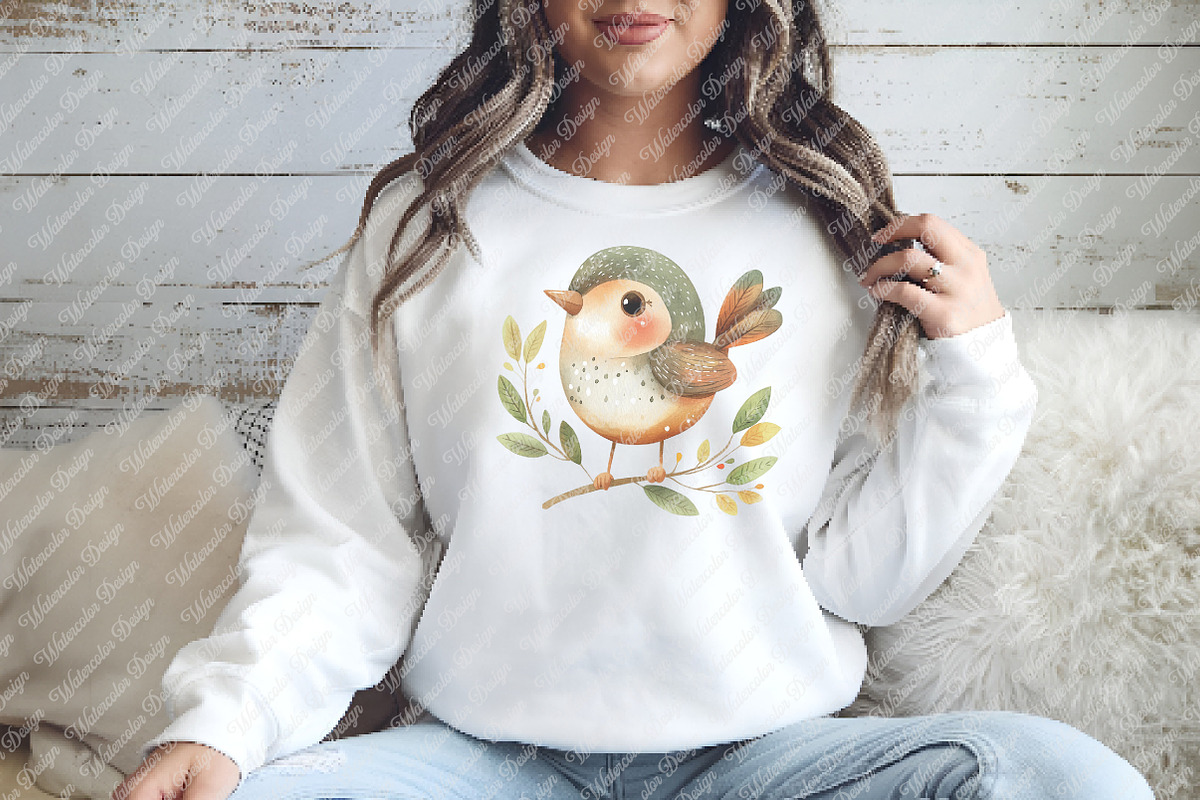 Watercolor Whimsical Birds Clipart, an Illustration by Watercolor design (Photo 11 of 11)