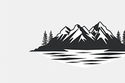Majestic Mountain and Tree Vector, a Graphic by hafijul (Thumbnail 6 of 9)