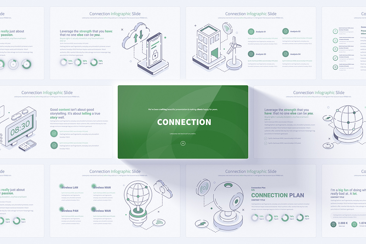 Connection PowerPoint Slides, a Presentation Template by Pulsecolor