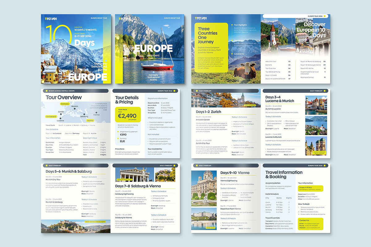 Square Travel Itinerary Brochure, a Brochure Template by BrandPacks (Photo 2 of 4)
