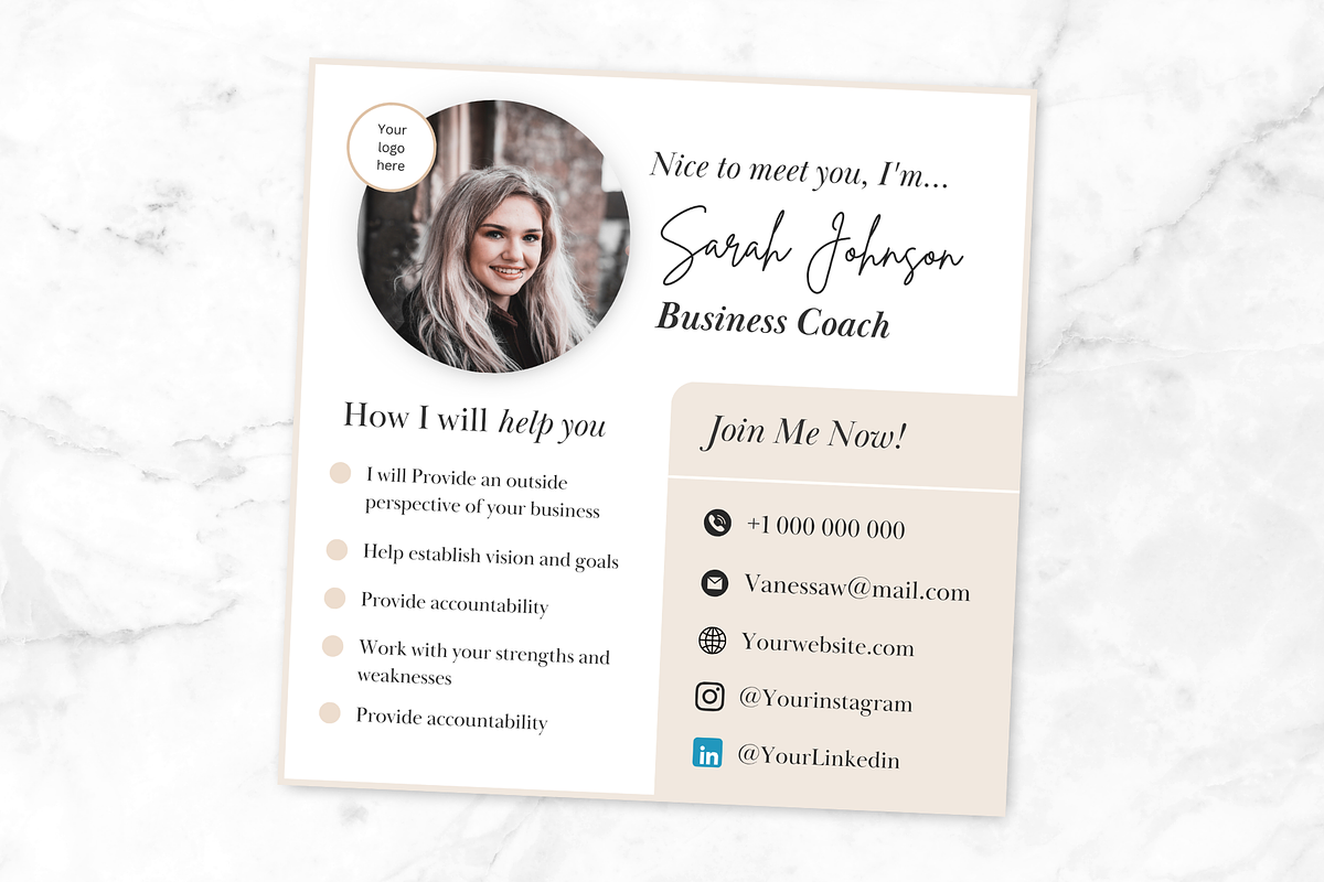 Coaching Flyer Template, a Marketing Template by PittaFinePrint (Photo 4 of 4)