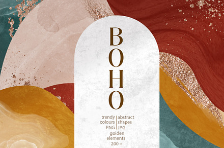 Boho Abstract Shapes Collection, a Texture Illustration by Elina Kovtunova