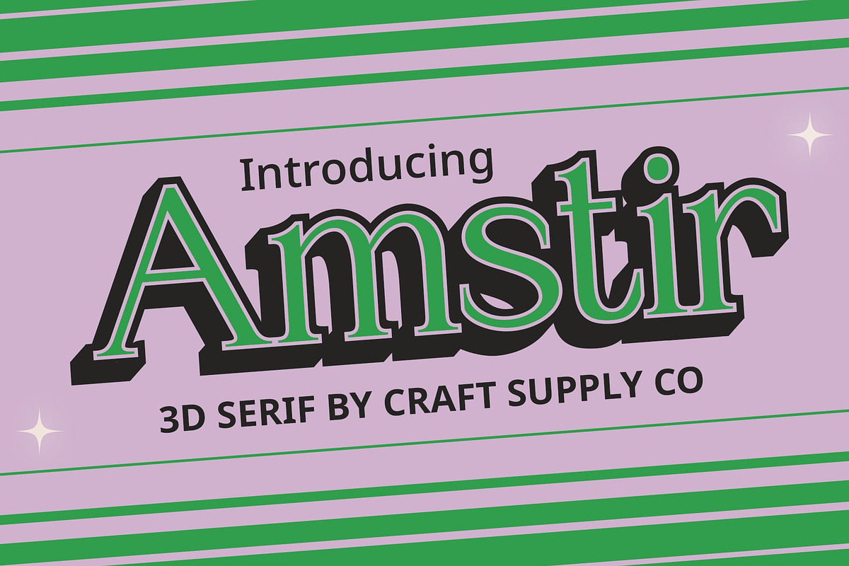 Amstir 3D, a Serif Font by Craft Supply Co. (Photo 1 of 8)