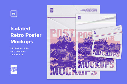 Isolated Retro Poster Mockups