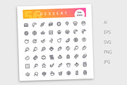 Dessert Line Icons Set, an Outline Icon by Voysla's Shop (Thumbnail 4 of 4)