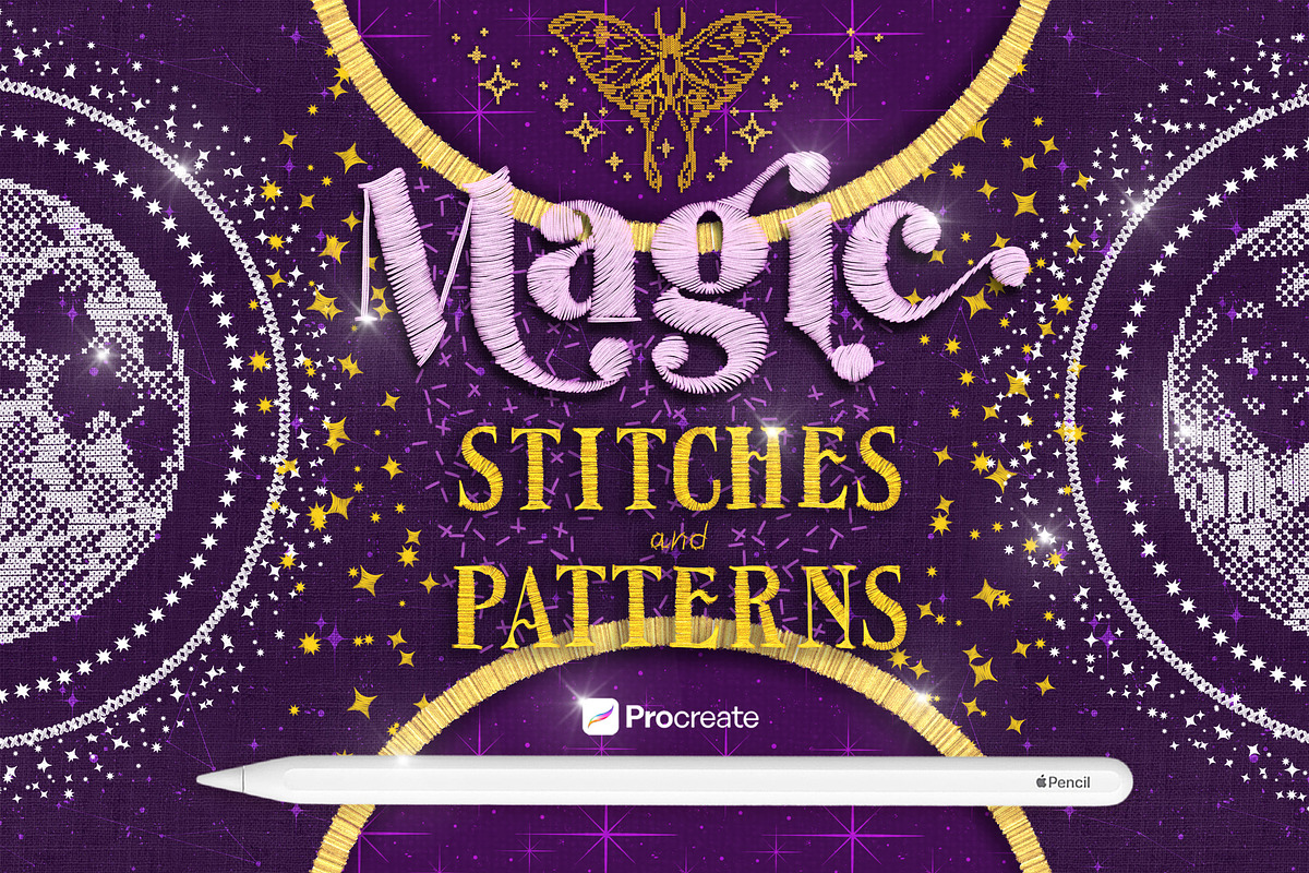 PROCREATE MAGIC STITCHES & PATTERNS, a Brush Add-On by AlexandraArt (Photo 1 of 15)