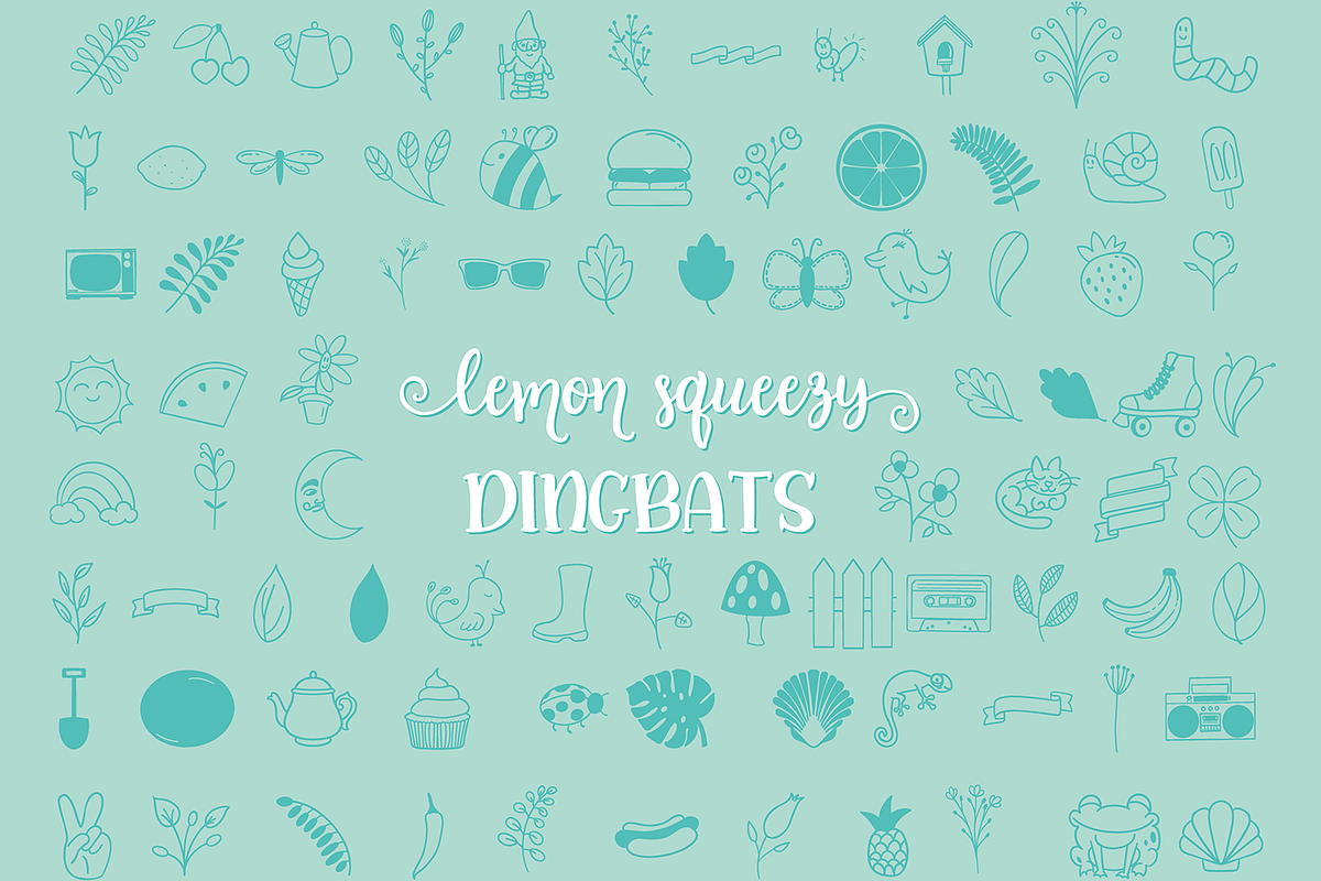 Lemon Squeezy font trio + dingbats!, a Font by Amber Nest Design (Photo 5 of 9)