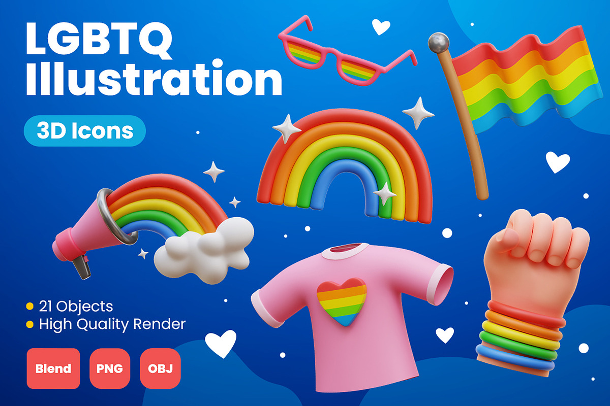 LGBTQ 3D Icons, an Object 3D Model by Rakata Studio (Photo 1 of 7)