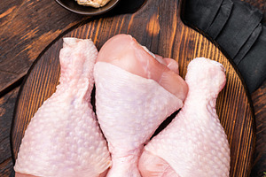 Uncooked poultry drumsticks, raw chicken legs ideal for your fav, a Food & Drink Photo by composter-box@mail.ru